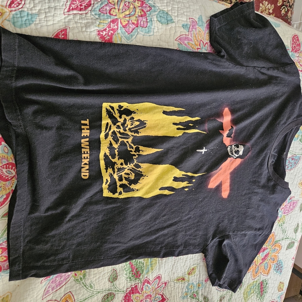 The Weekend Starboy Tour Shirt Double Sided Skull Flame Cross